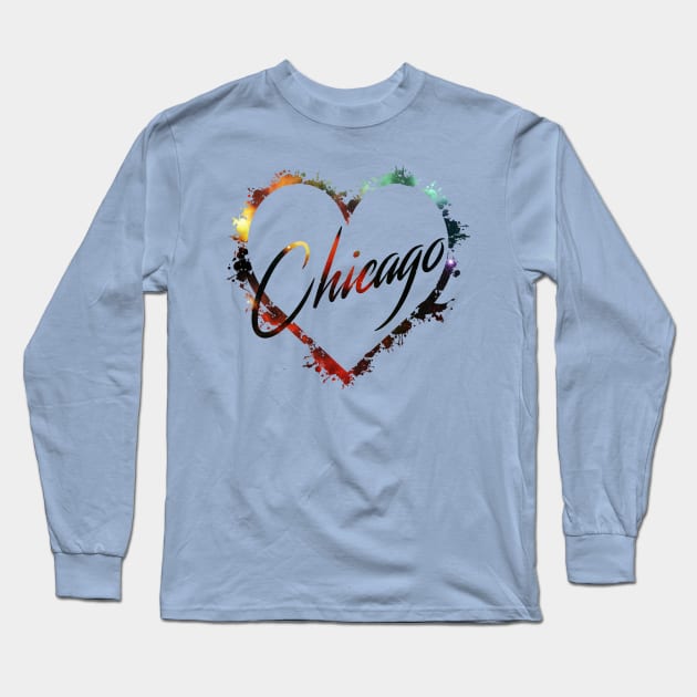 I Love Chicago Long Sleeve T-Shirt by StupidHead